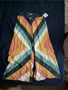O'Neill Multicolor Chevron Flare Pants - Yellow, Coral, Teal, Navy, White